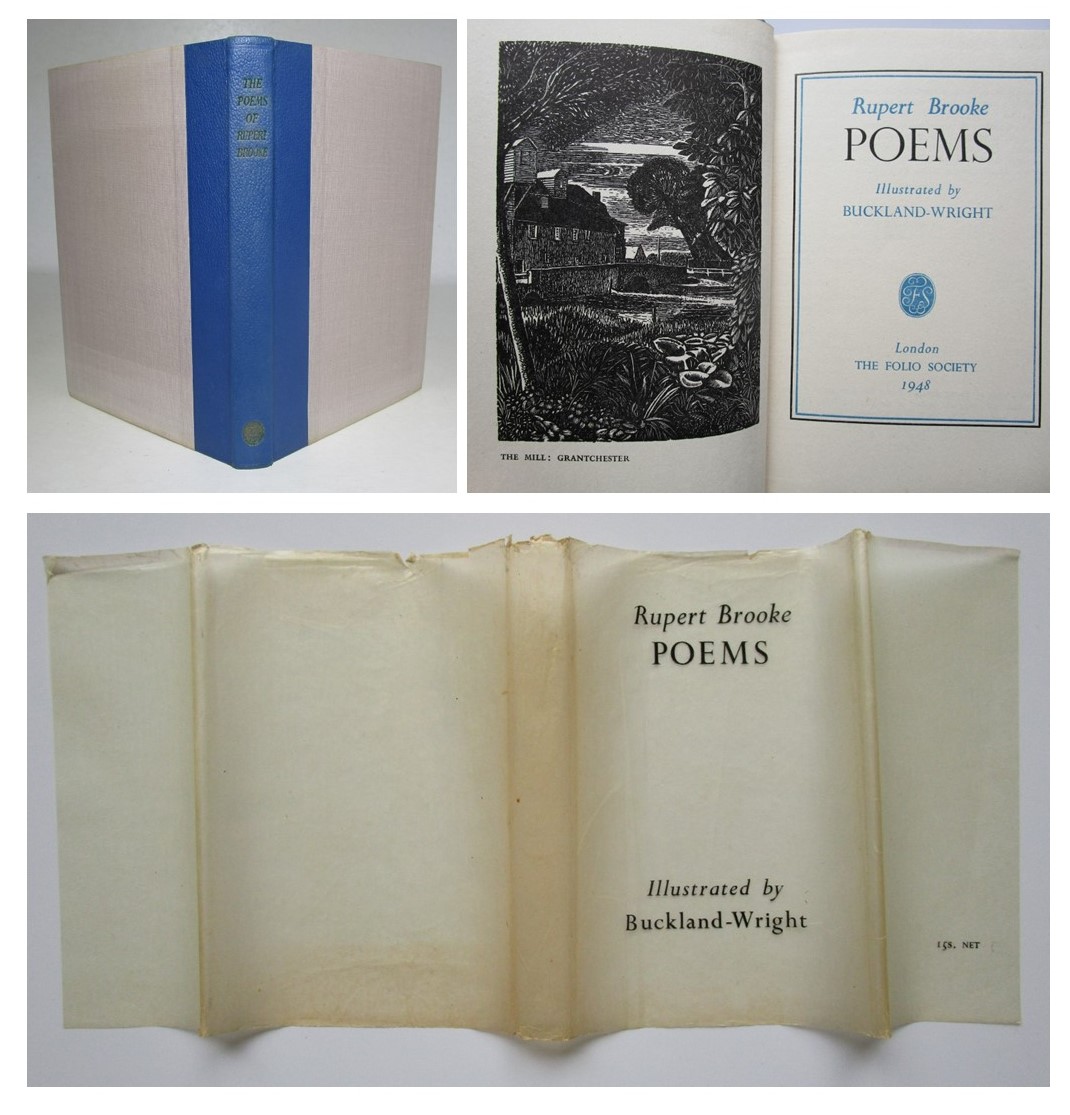 RUPERT BROOKE POEMS illustrated by Buckland Wright, First FOLIO SOCIETY