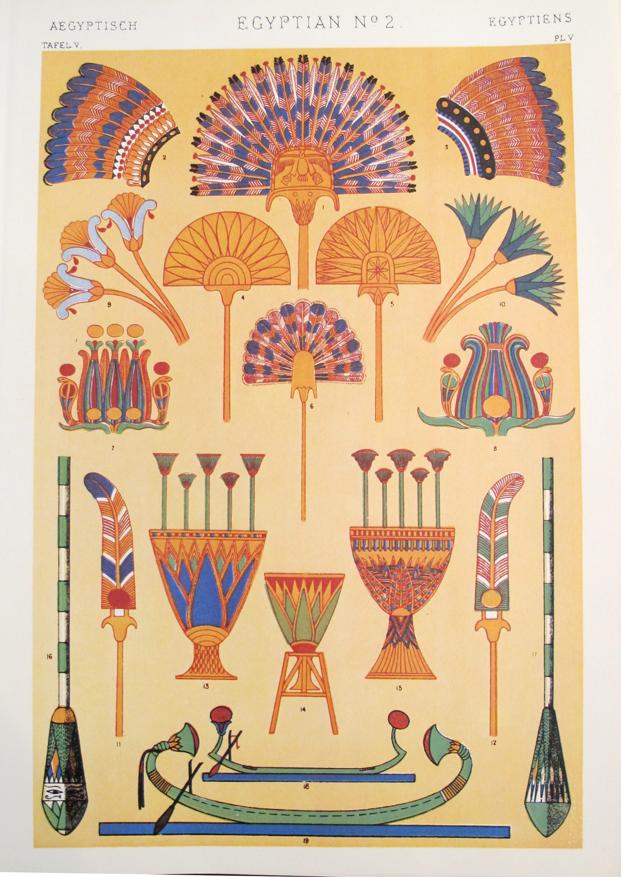 1910 Egyptian Decorator Prints #2 - The Grammar of Ornament by Owen Jones Owen Jones [Good]