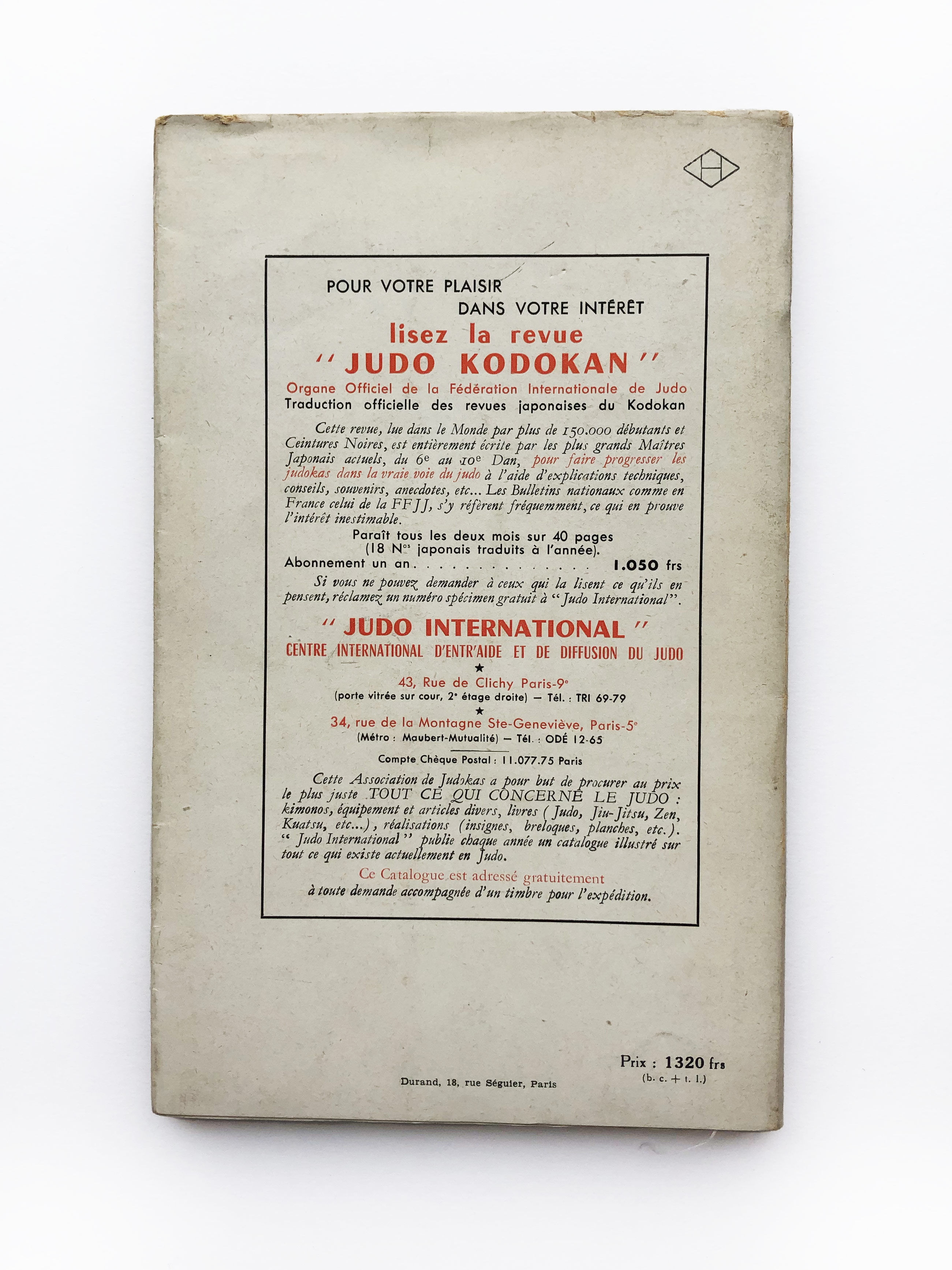 The Foundations of Judo (FIRST EDITION) by Yves Klein: Very