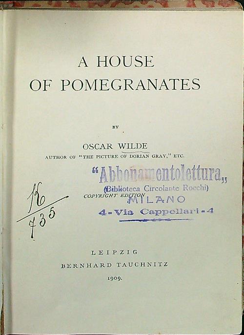 A house of pomegranates - Wilde, Oscar