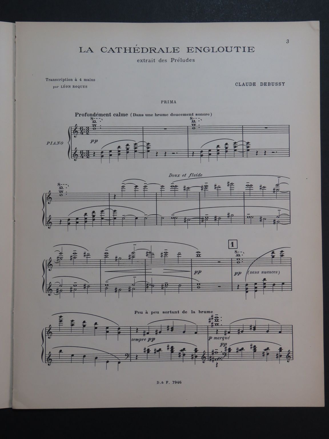 DEBUSSY Claude La Cathédrale engloutie Piano 4 mains by DEBUSSY Claude ...