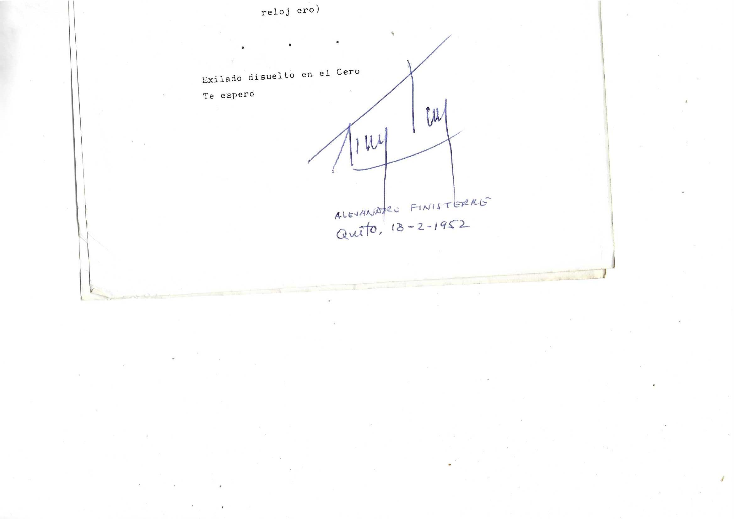 Alejandro Finisterre. Presentación de Ecuador 0º0' 0'' . Quito 182