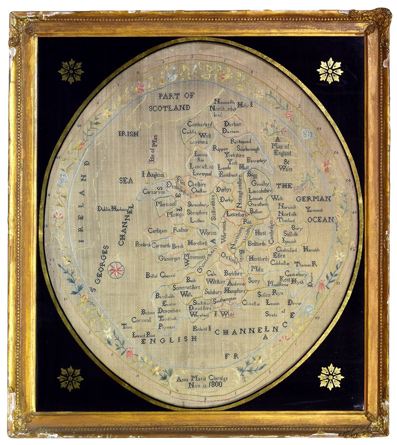 A Map of England and Wales. by CLARIDGE, Anna Maria.: (1800) Map 