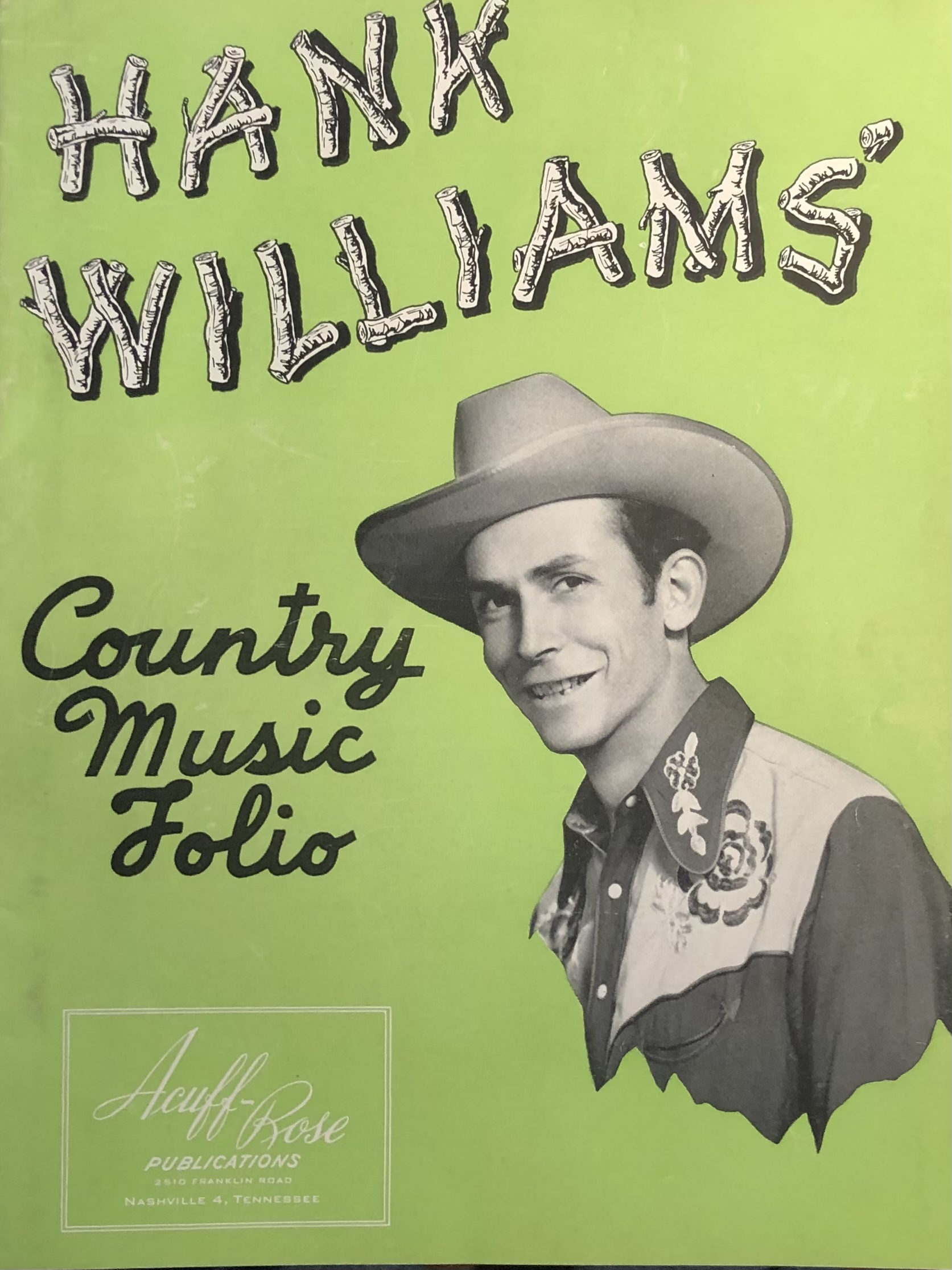 Hank Williams Country Music Folio [Songbook] Hank Williams [Near Fine] [Softcover]