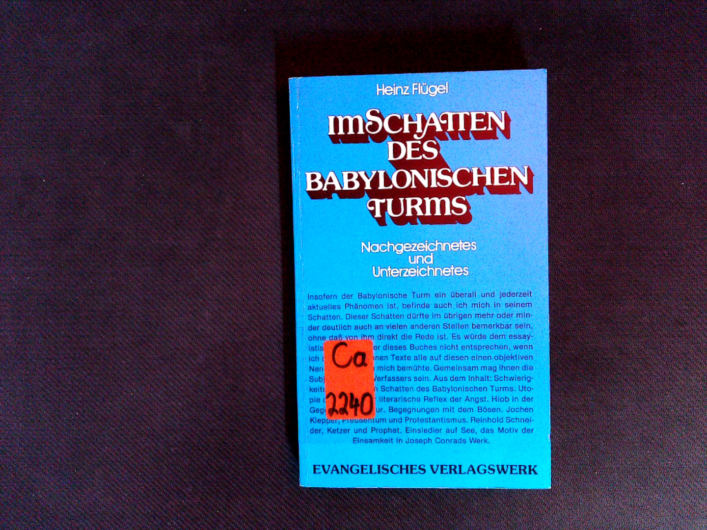 Im Schatten des babylonischen Turms. - Flügel, Heinz.