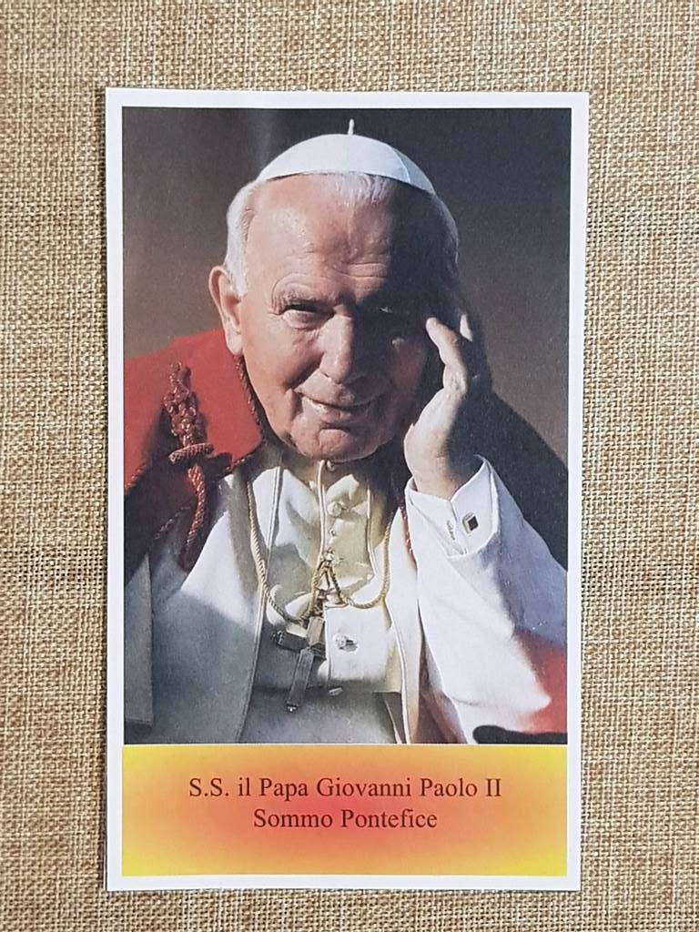 Medaglia Santo Papa Giovanni Paolo II In Ottone Placcato Argento - Diametro 18 Mm - Made In Italy - Foto 6