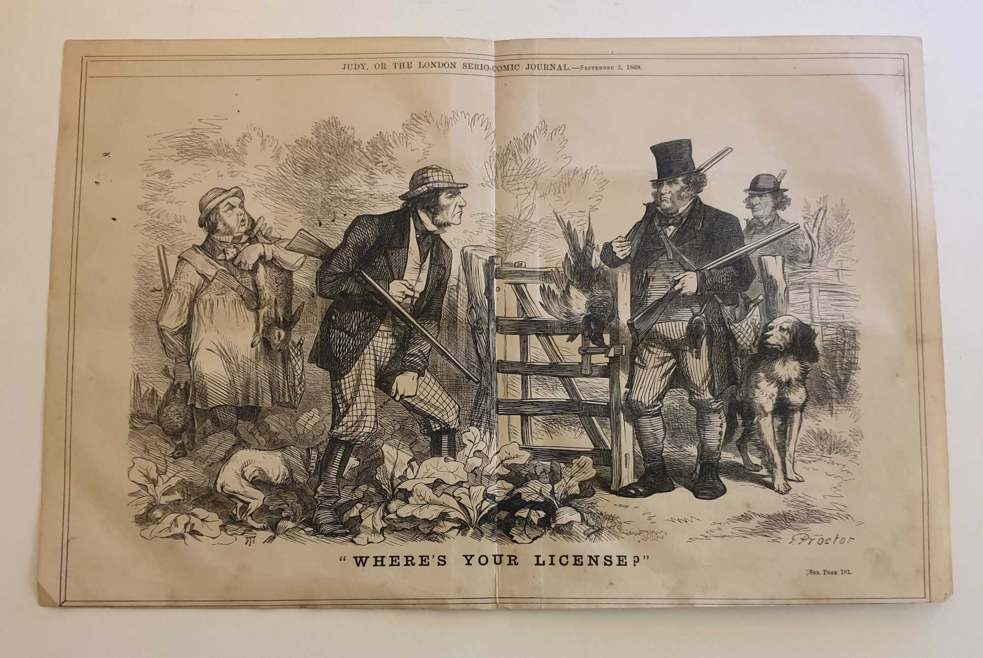 Where&rsquo;s your License?', 1868 London Political Cartoon Engraving by 