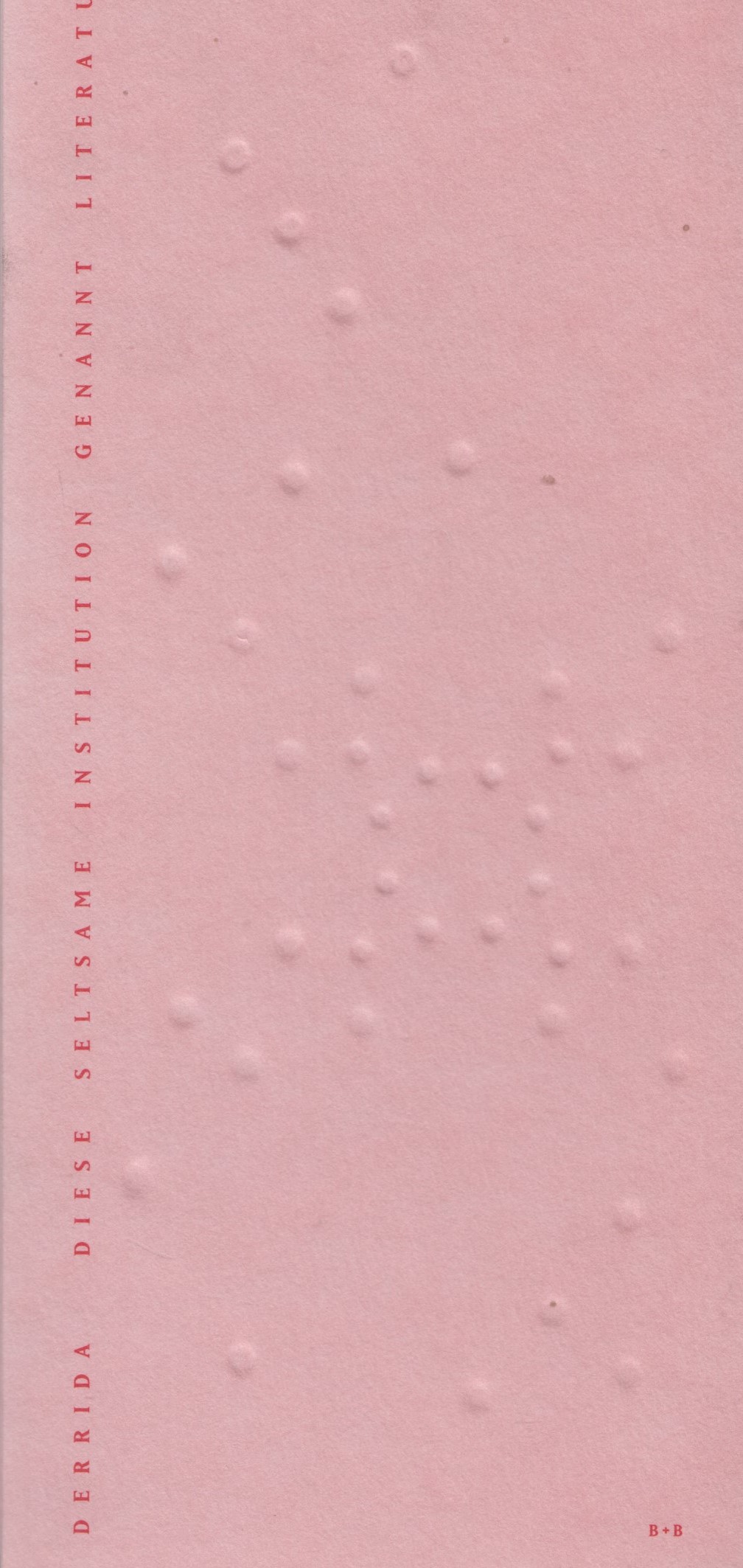 Diese seltsame Institution genannt Literatur. Derek Attridge interviewt Jacques Derrida. Übersetzt von Rike Felka. - Derrida, Jacques und Derek Attridge