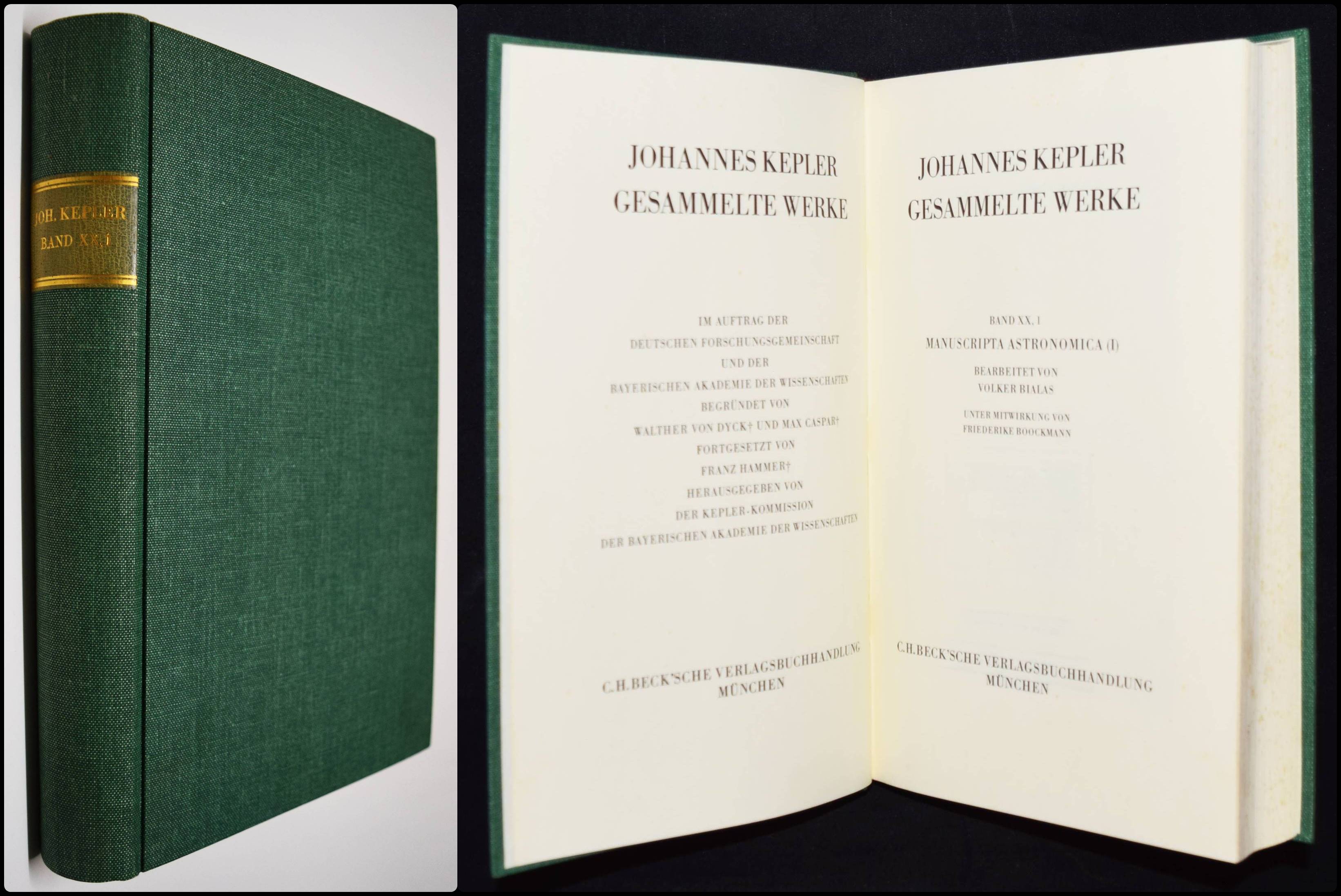 Manuscripta astronomica (I). Bearbeitet von Volker Bialas unter Mitwirkung von Friederike Boockmann. - Kepler, Johannes.