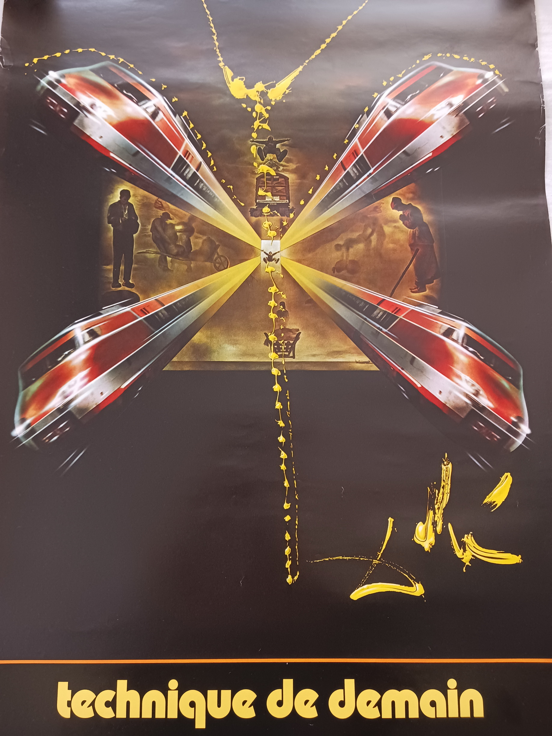 AFFICHE SNCF SALVADOR DALI TECHNIQUES DE DEMAIN- CHEMINS DE FER ...