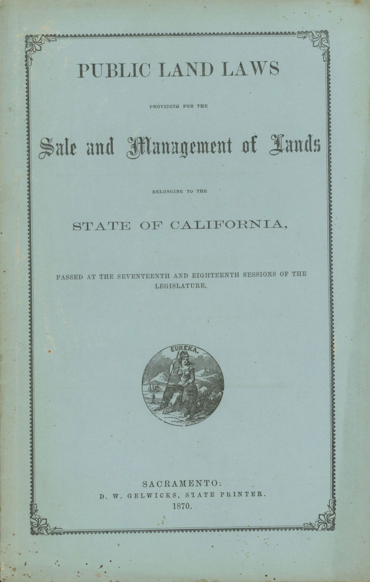 PUBLIC LAND LAWS PROVIDING FOR THE SALE AND MANAGEMENT OF LANDS