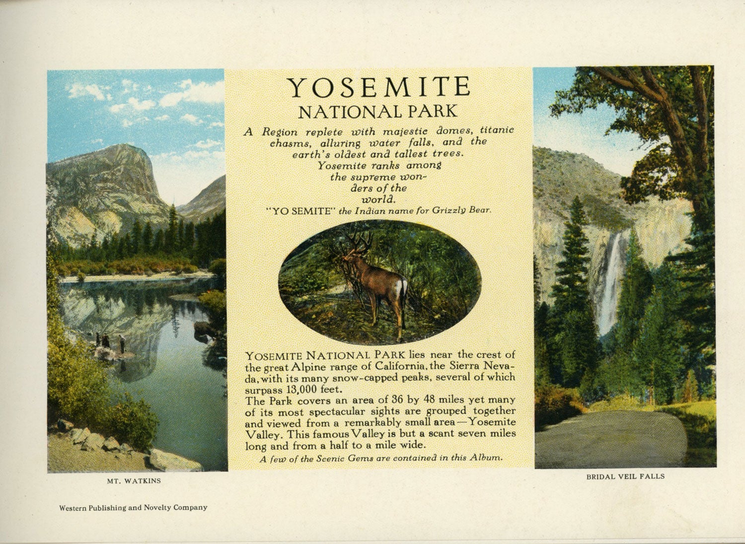 Yosemite National Park . [caption title] by WESTERN PUBLISHING AND