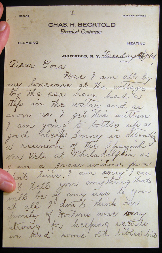 1930 Handwritten Letter Signed on the Letterhead of Chas. H. Becktold