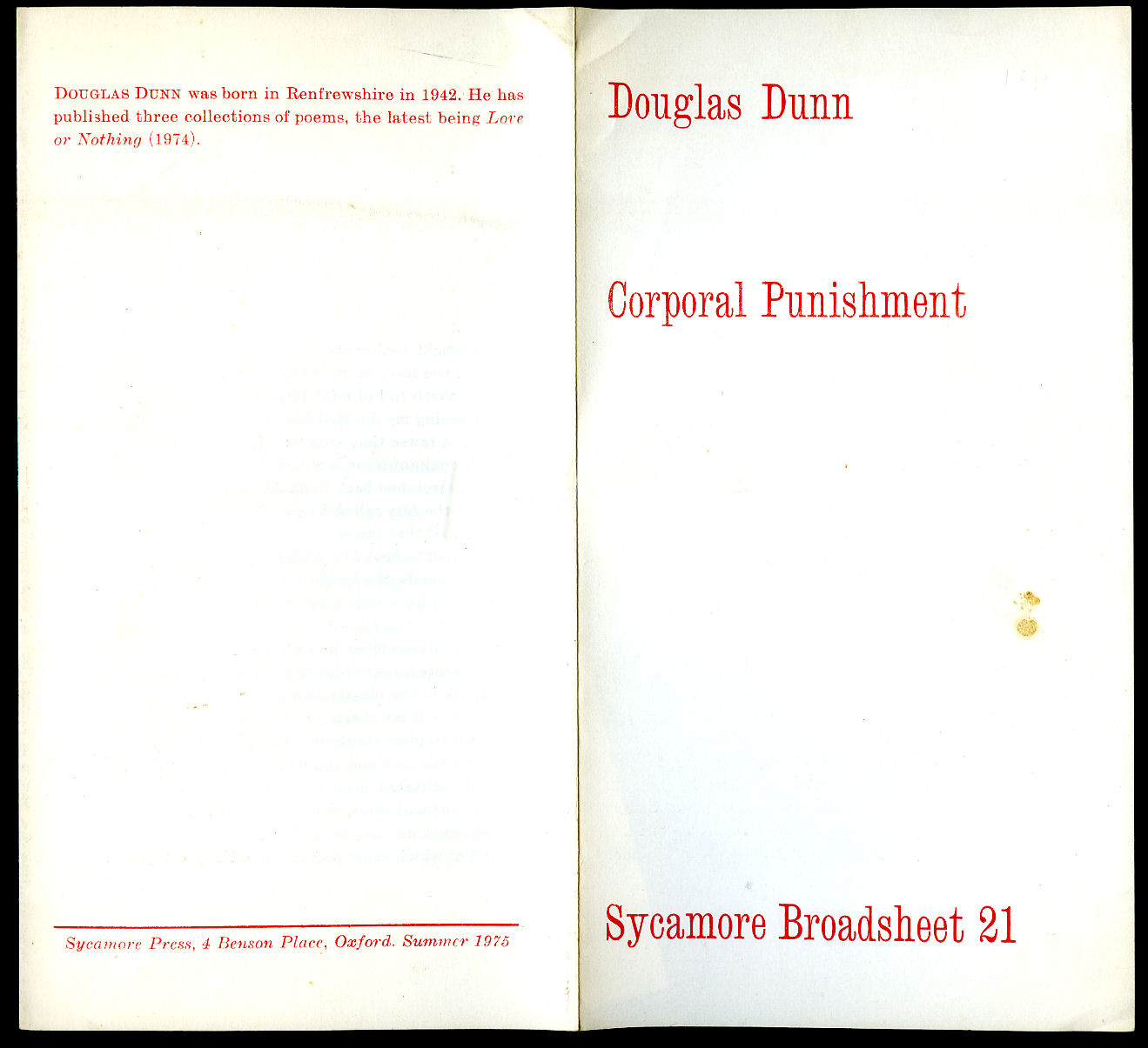 Corporal Punishment | Three Poems (Sycamore Broadsheet Number 21) von ...