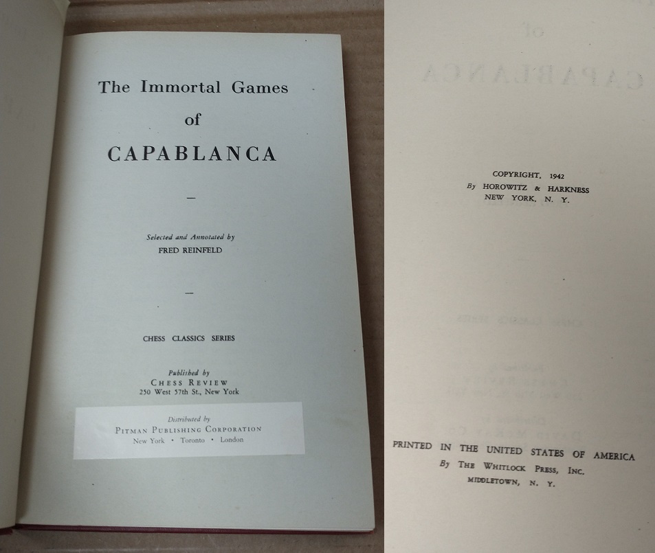 The immortal games of Capablanca : Capablanca, José Raúl, 1888