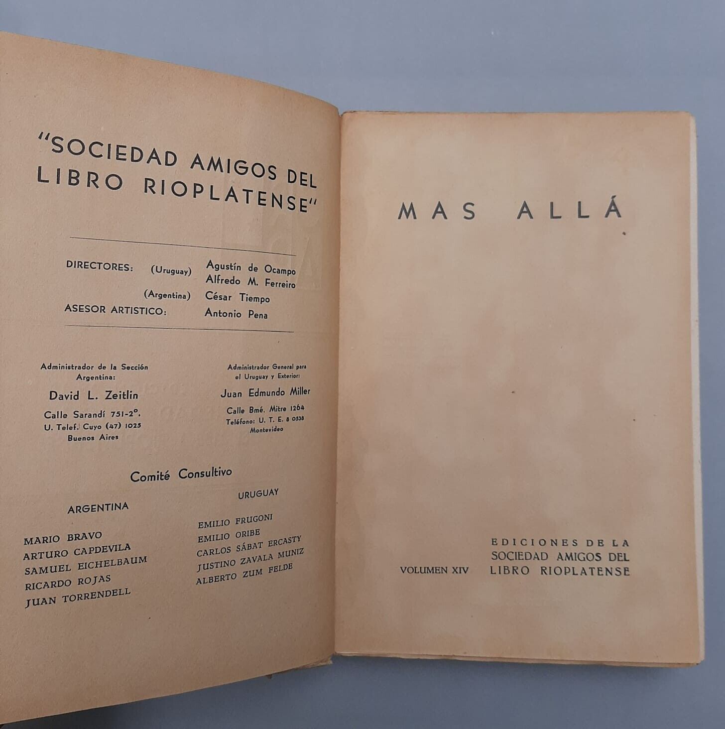 Más Allá. Estudio preliminar por Alberto Zum Felde (18871976). by