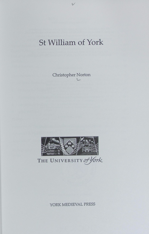 St. William of York. - Norton, Christopher