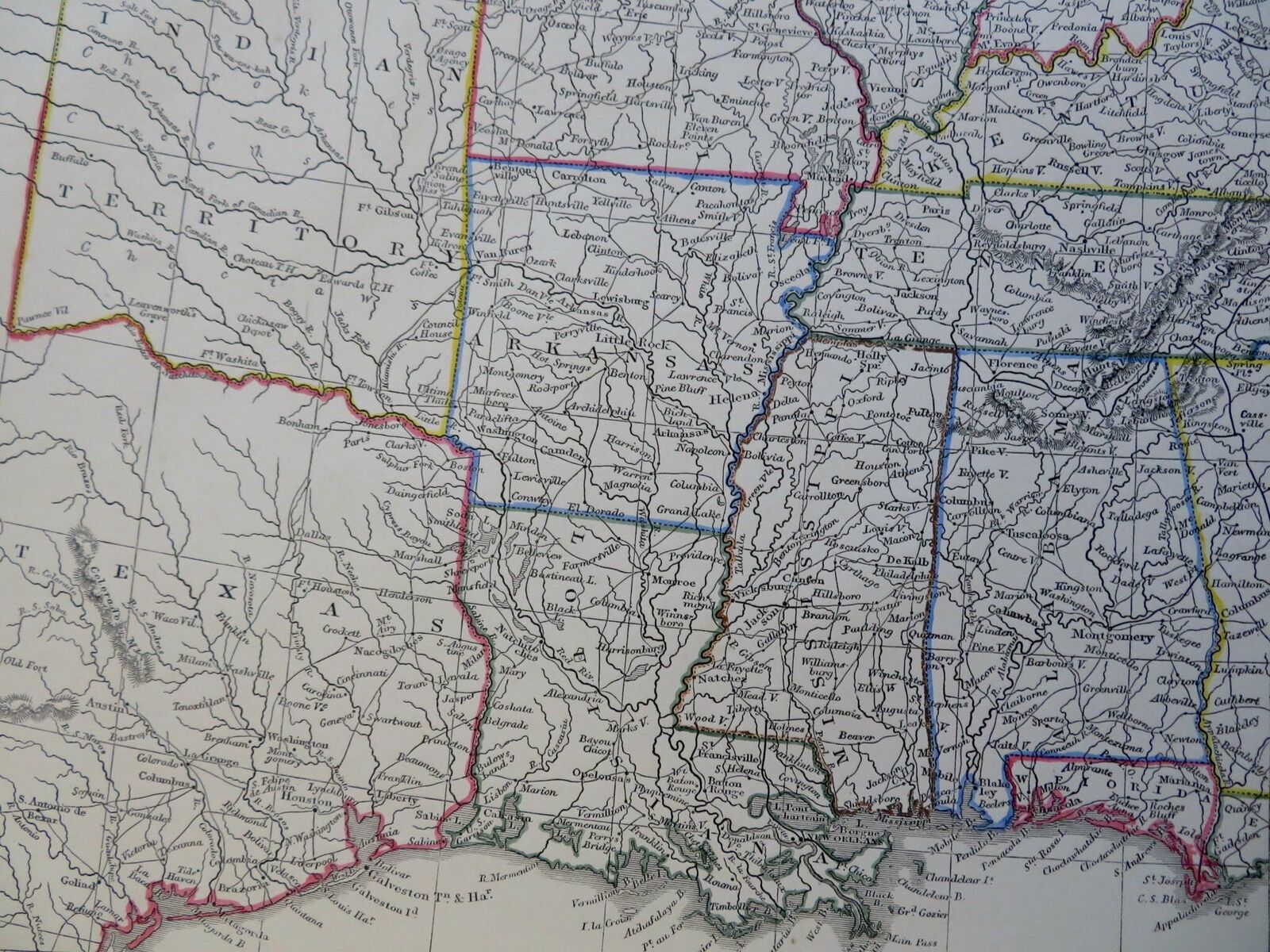 Texas Indian Territory Louisiana Mississippi c. 1850 Chapman
