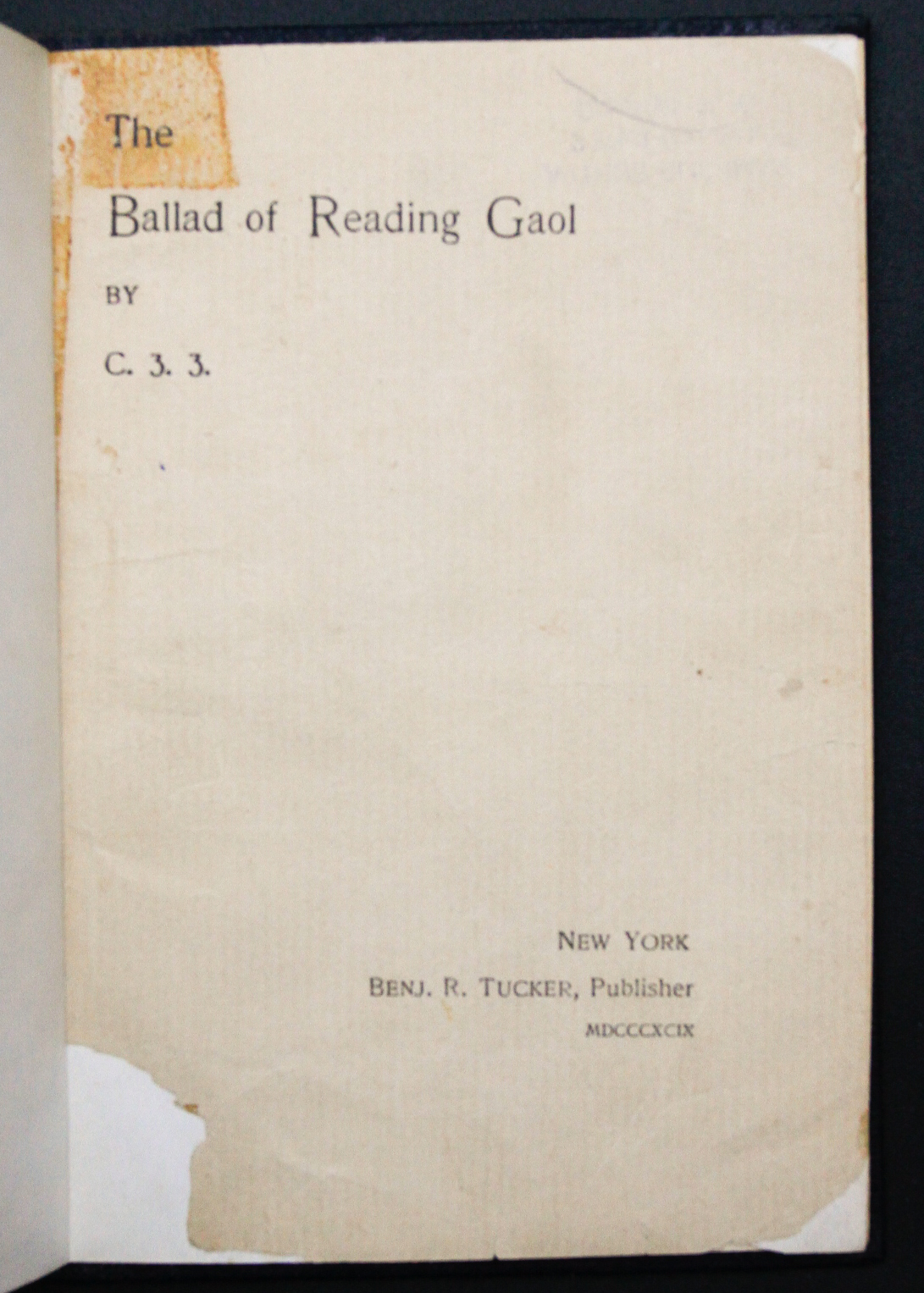 The Ballad of Reading Gaol by C.3.3.; [Wilde, Oscar]: Fair