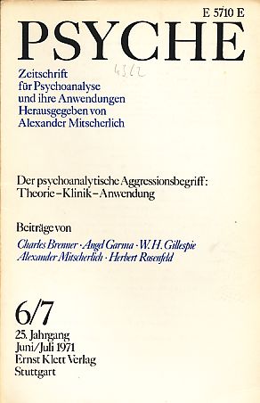 Psyche 25. Jahrgang 1971, Heft 6/7.