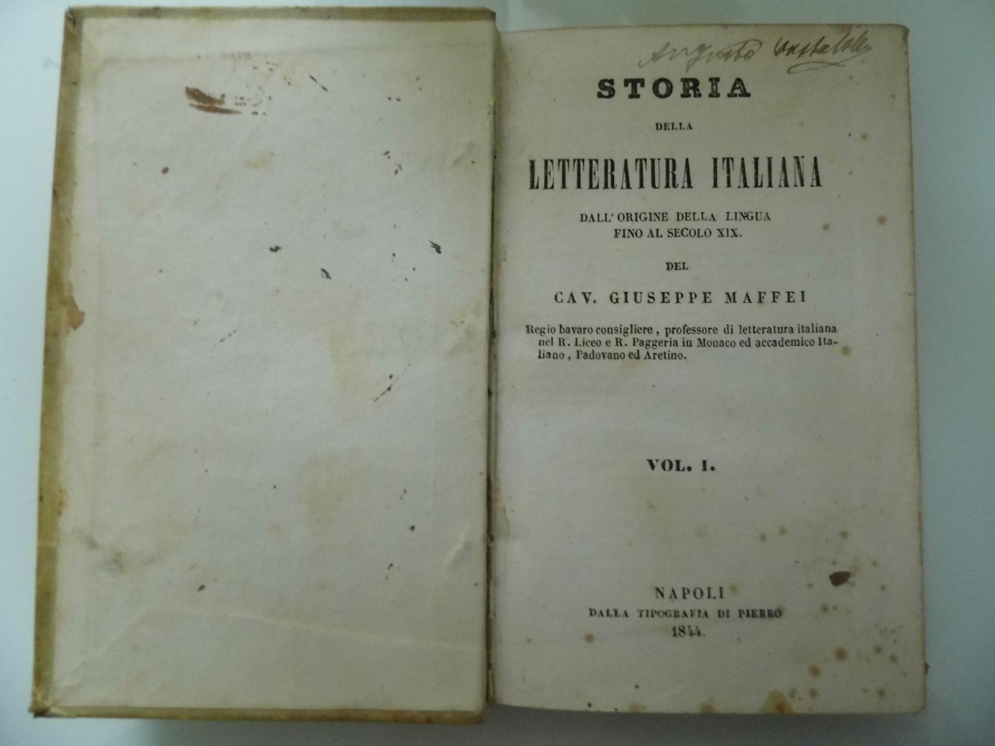 Geografia E Storia Della Letteratura Italiana STORIA DELLA LETTERATURA ITALIANA DALL'ORIGINE DELLA LINGUA FINO AI