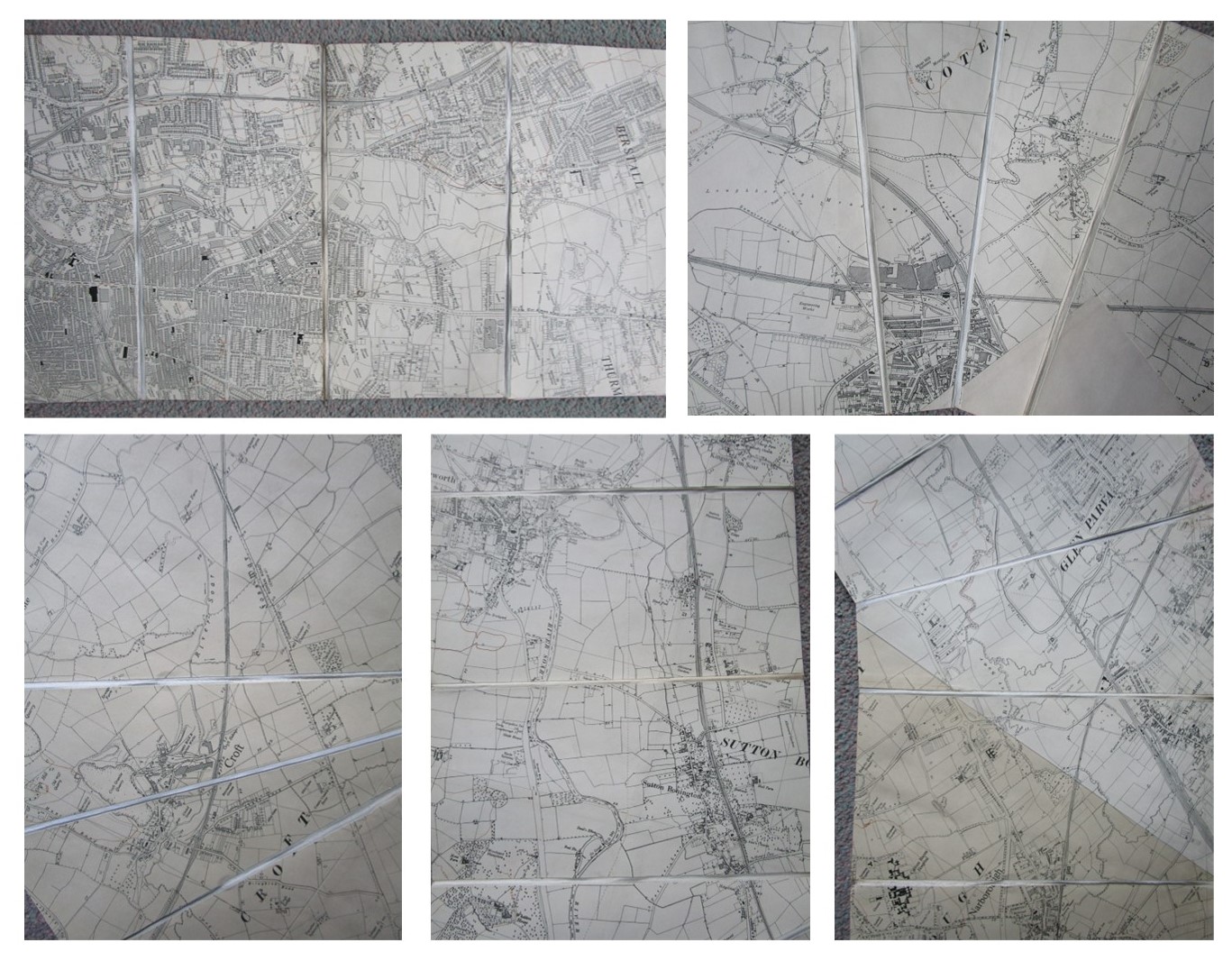 Large 15 foot Folding Linen Backed MAP of THE RIVER SOAR from The River