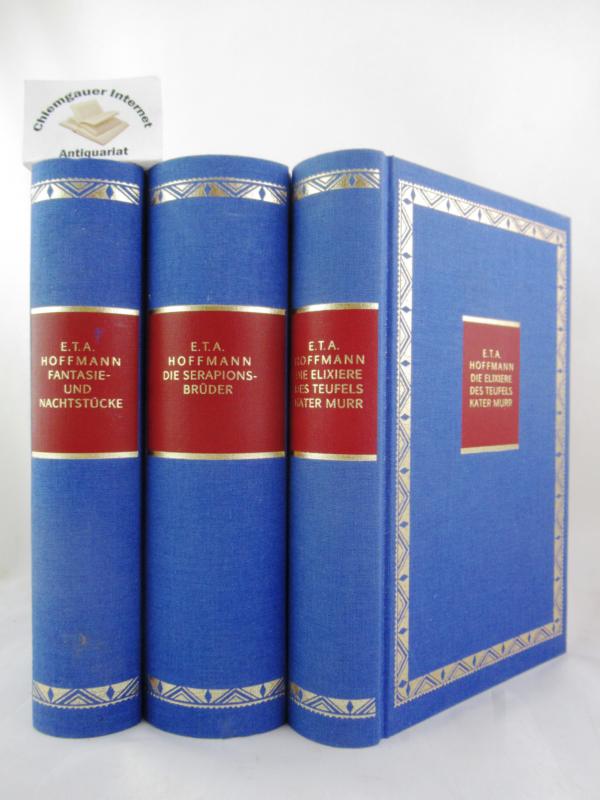 KONVOLUT. DREI Bände: Die Serapions-Brüder. - Fantasie- und Nachtstücke. Mit einem Nachwort von Walter Müller-Seidel und Anmerkungen von Wolfgang Kron. - Die Elixiere des Teufels. Lebens-Ansichten des Katers Murr. Mit einem Nachwort von Walter Müller-Seidel und Anmerkungen von Wolfgang Kron. - Hoffmann, E.T.A.