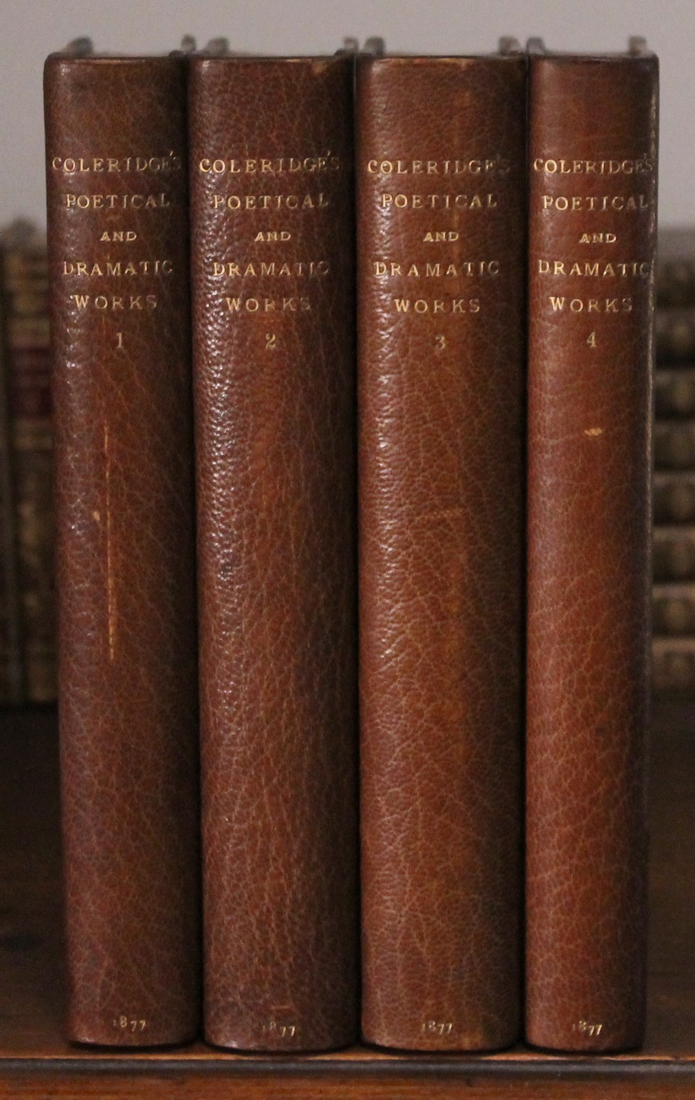 The Poetical and Dramatic Works of Samuel Taylor Coleridge. Founded on the author's latest edition of 1834, with many additional pieces now first included and with a collection of various readings. [Edited by Richard H. Shepherd.] - COLERIDGE, SAMUEL TAYLOR