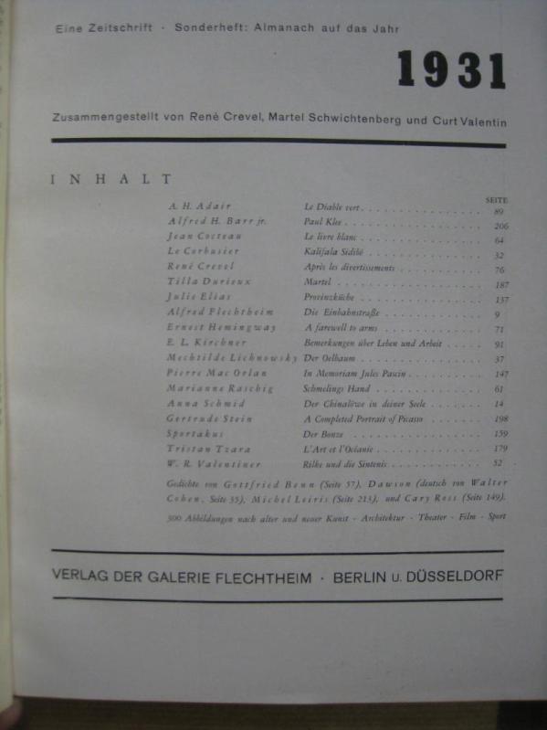 Omnibus. Eine Zeitschrift. Sonderheft: Almanach für das Jahr 1931. UND 