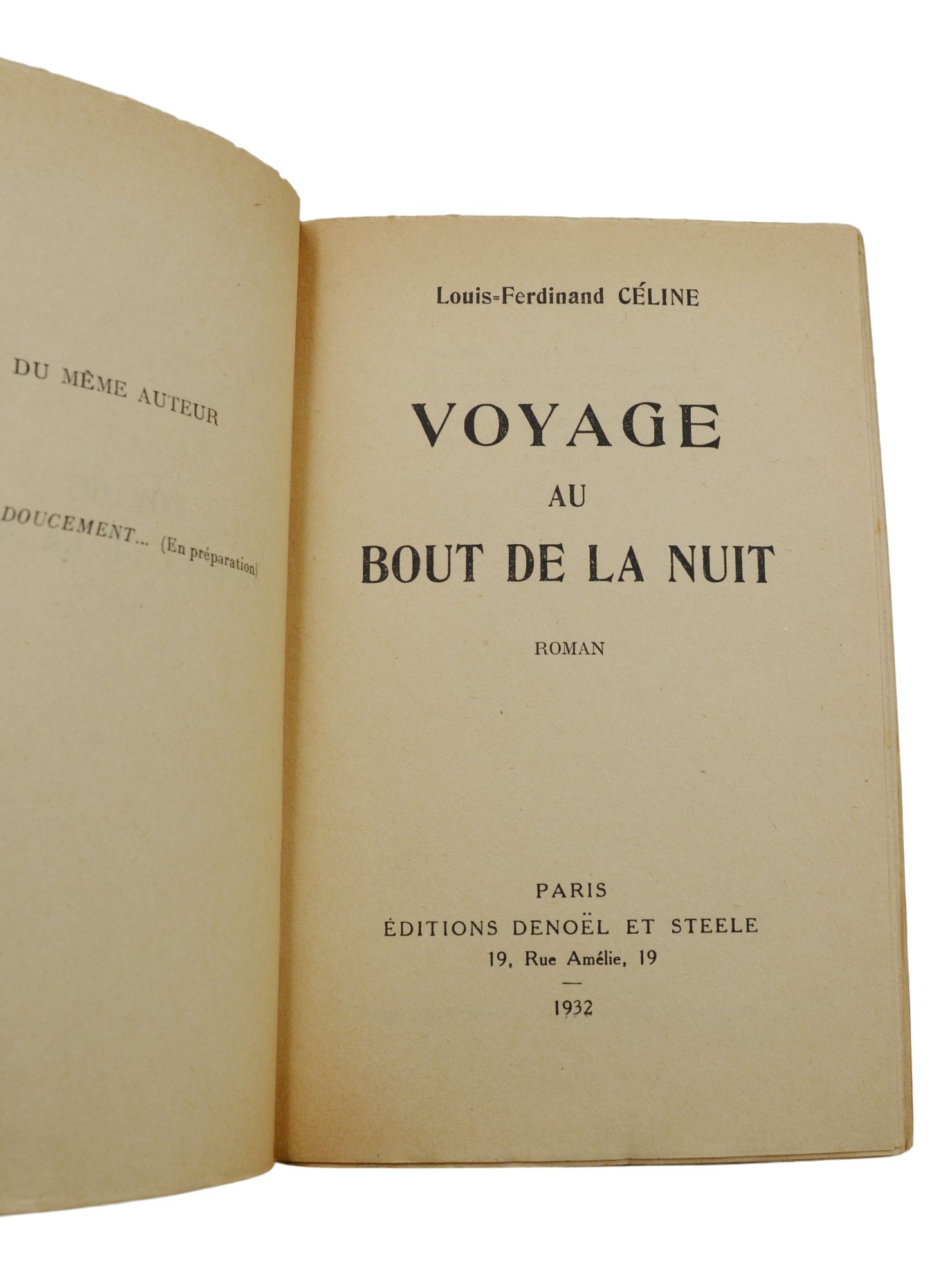 CÉLINE Louis-Ferdinand Voyage au bout de la nuit Denoël et Steele 1932