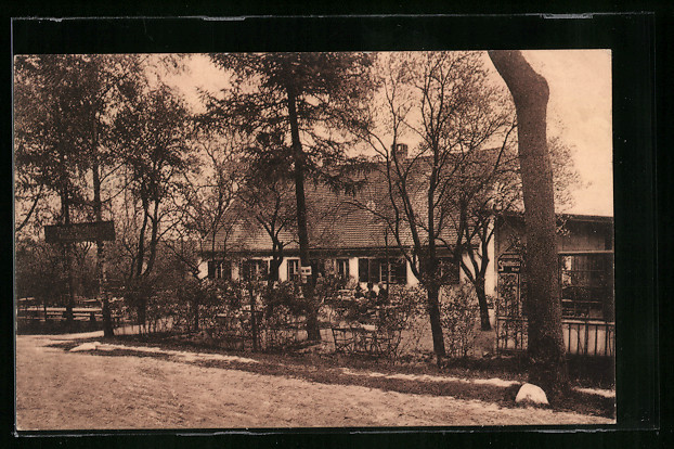Ansichtskarte Bad Freienwalde a. O., Restaurant Sparrenbusch mit Garten