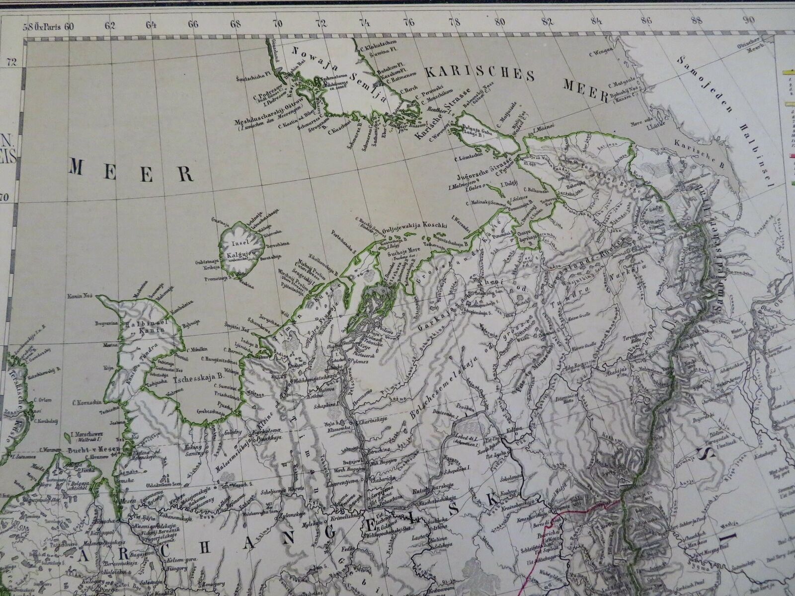 Russian Empire Archangelsk Novgorod Muscovy 1885 Flemming Detailed Map