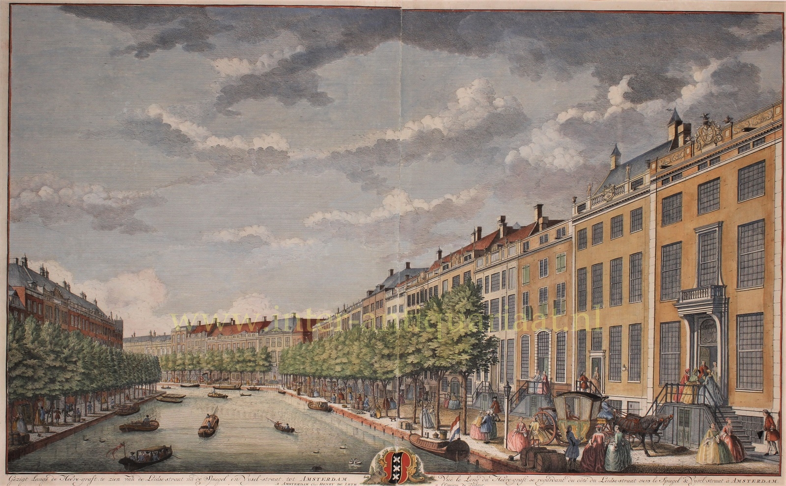 DE GOUDEN BOCHT IN AMSTERDAM "Gezigt Langs de Heere-graft, te zien van
