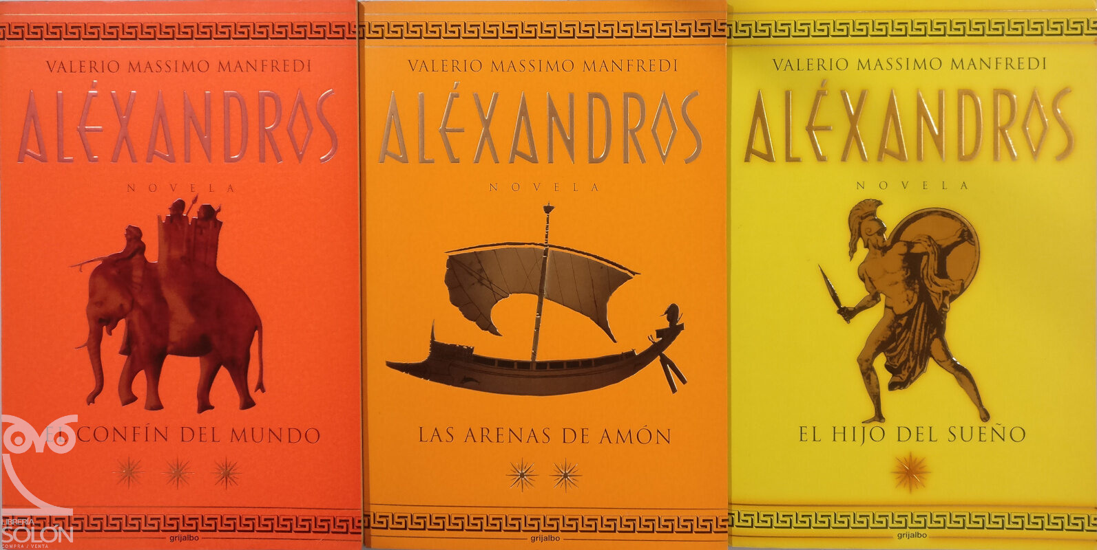[Firmado] [Original o primera edición] Aléxandros: El hijo del sueño/Las arenas de Amón/El confín del mundo Valerio Massimo Manfredi [Usado - Bueno]