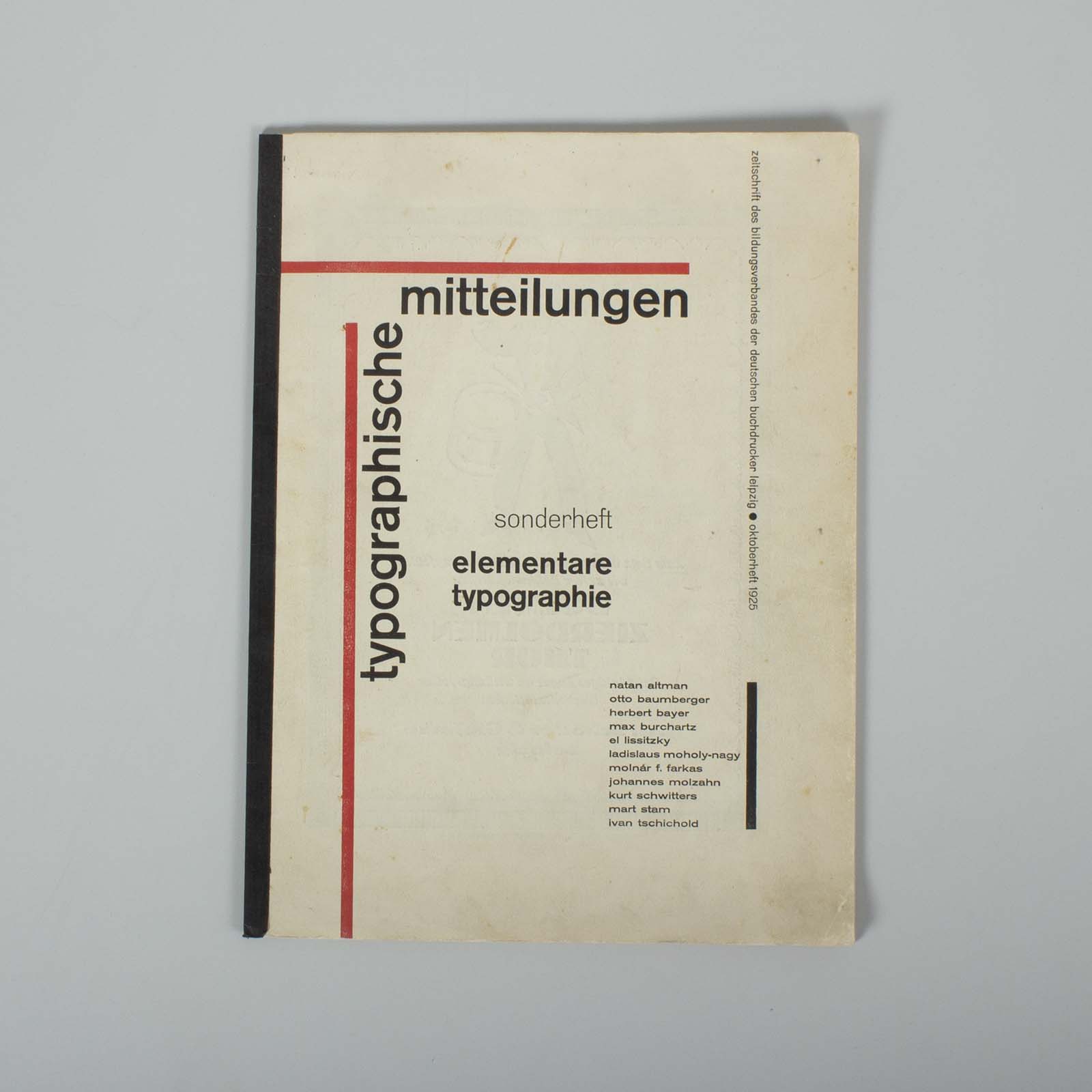 Typographische Mitteilungen, Sonderheft Elementare Typographie - Jan Tschichold