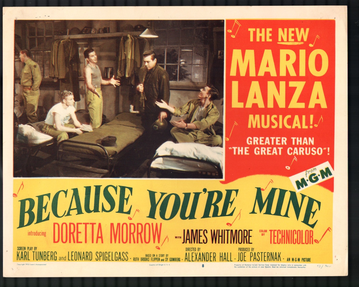Because You're Mine 11'x14' Lobby Card #8 Mario Lanza [Fine] [Softcover]