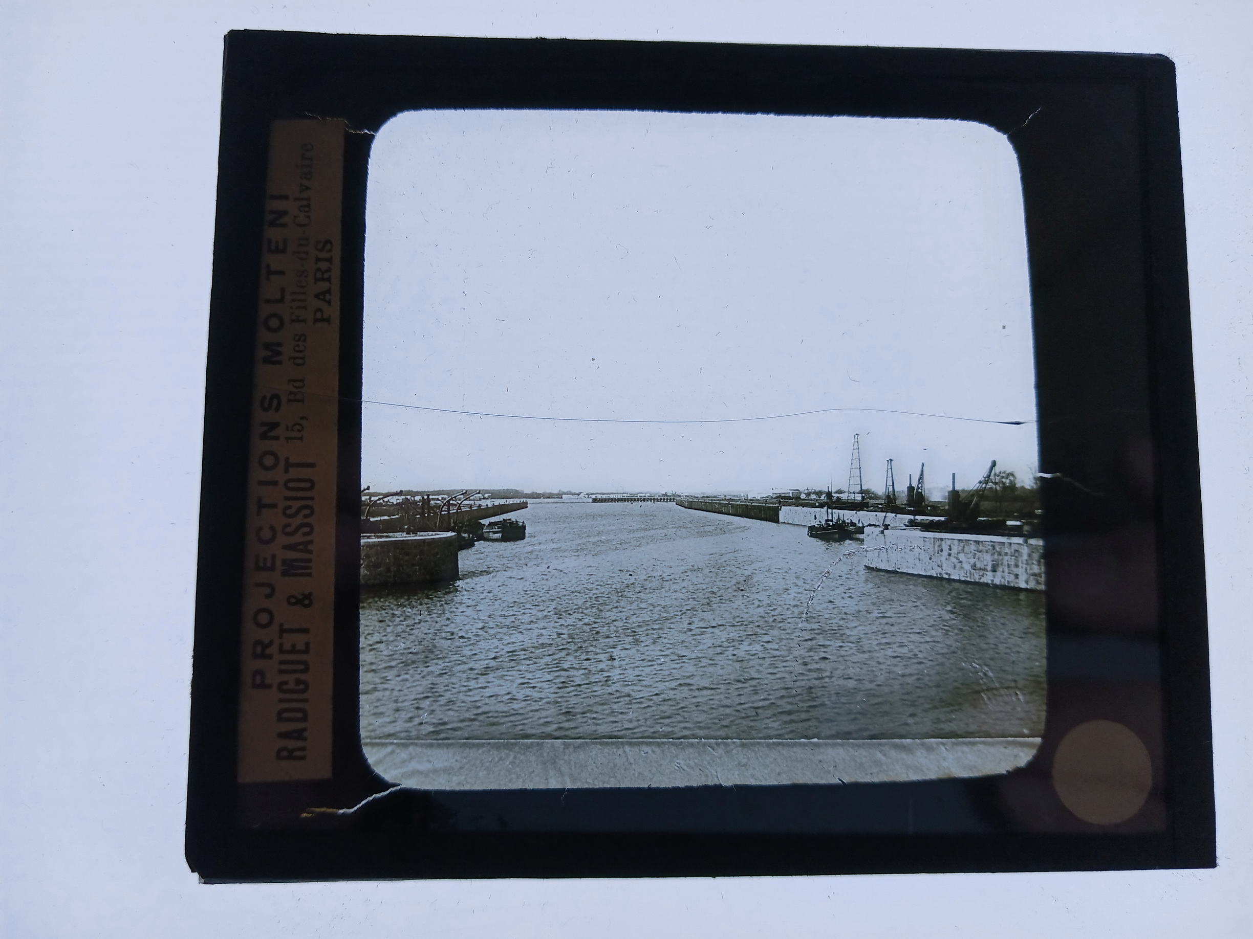 ARGENTINE BUENOS AIRES PORT NOUVELLE JETEE PHOTO PLAQUE DE VERRE 1900 VINTAGE Projections Molteni, Radiguet & Massiot [Very Good]