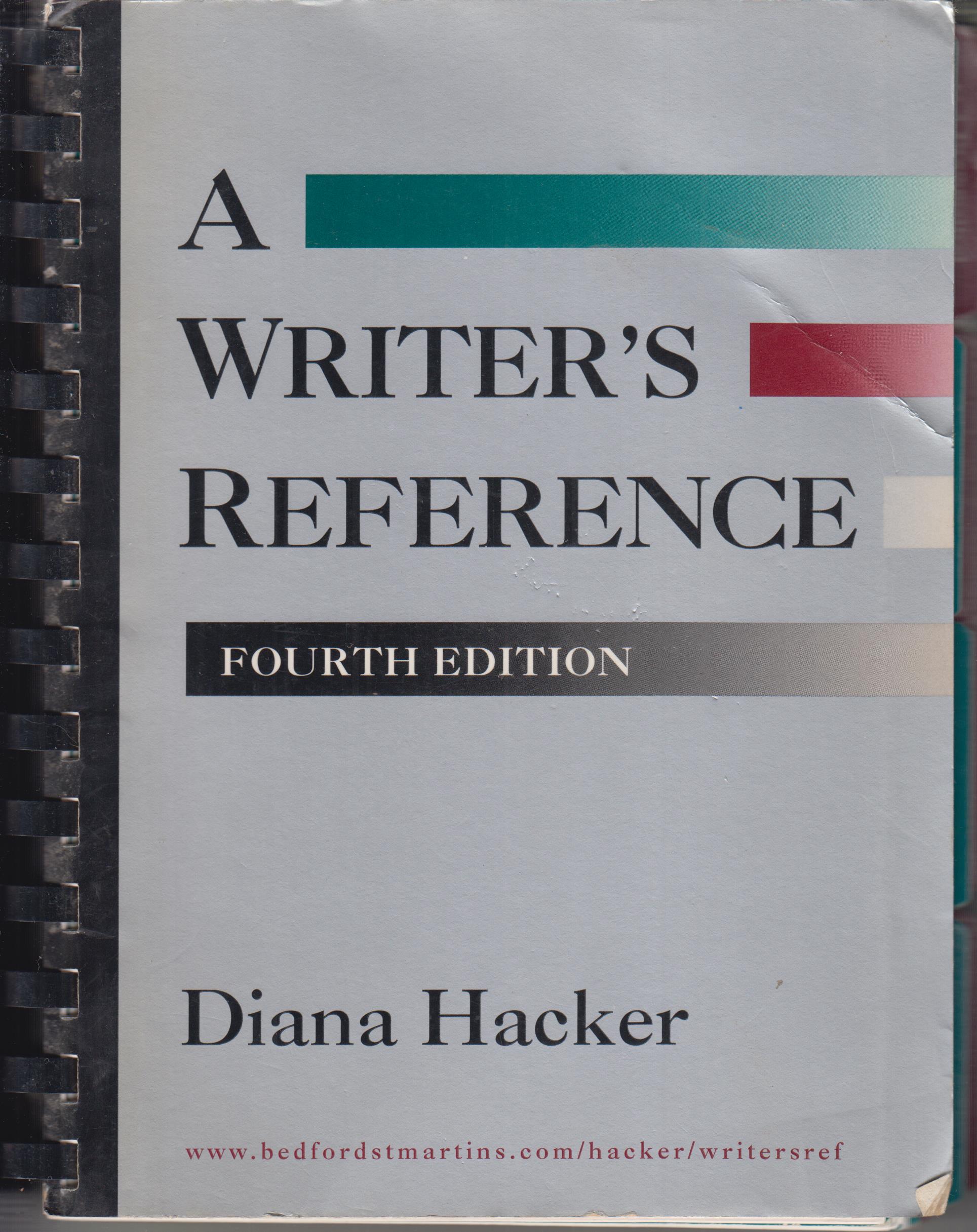 A Writer's Reference - Fourth Edition by Diana Hacker: Good spiral ...
