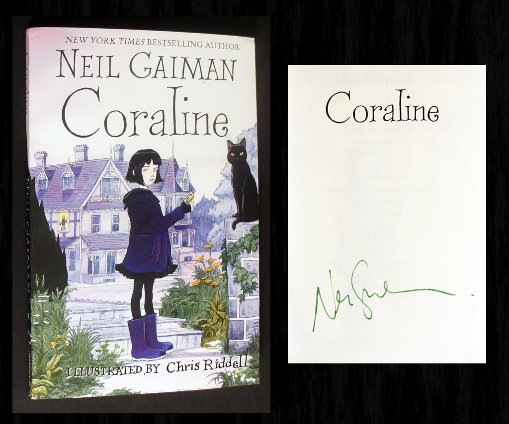 Coraline (Signed by Neil Gaiman) by Gaiman, Neil; Riddell, Chris [Illustrator]: Very Good