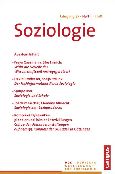 Soziologie 1.2018 : Forum der Deutschen Gesellschaft für Soziologie, Soziologie 18/1 - Sina Farzin