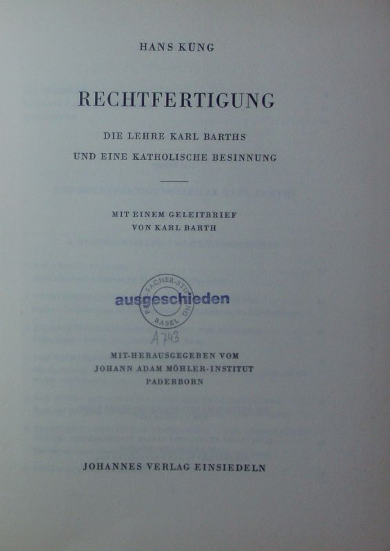 Rechtfertigung. - Küng, Hans