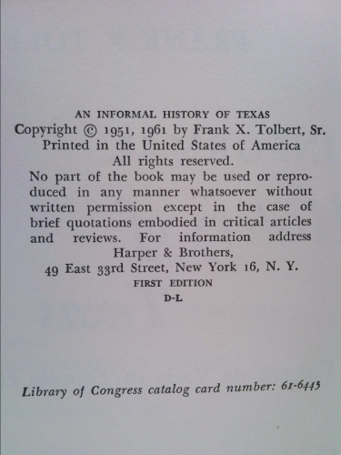 An informal history of Texas,: From Cabeza de Vaca to Temple Houston by