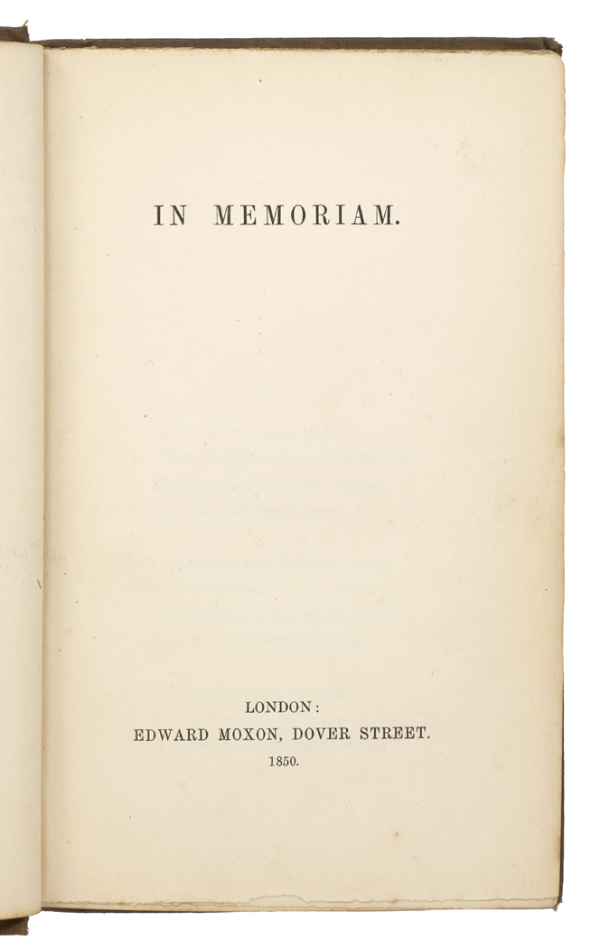 In Memoriam. by TENNYSON, Alfred Tennyson, Lord.: (1850) First Edition ...