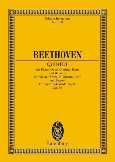 Quintett Es-Dur : op. 16. Klavier, Oboe, Klarinette, Horn und Fagott. Studienpartitur., Eulenburg Studienpartituren - Ludwig van Beethoven