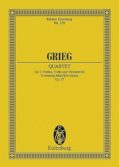 Streichquartett g-Moll : op. 27. Streichquartett. Studienpartitur., Eulenburg Studienpartituren - Edvard Grieg