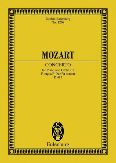 Konzert Nr. 11 F-Dur : mit allen von Mozart selbst stammenden Kadenzen. KV 413. Klavier und Orchester. Studienpartitur., Eulenburg Studienpartituren - Wolfgang Amadeus Mozart