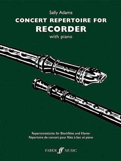 Concert Repertoire for Recorder with Piano - Sally Adams