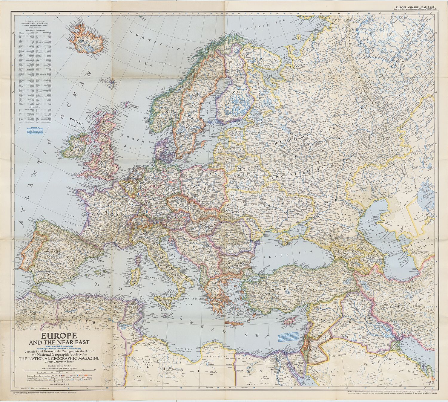 Europe and the Near East Russian and Polish boundaries according to 