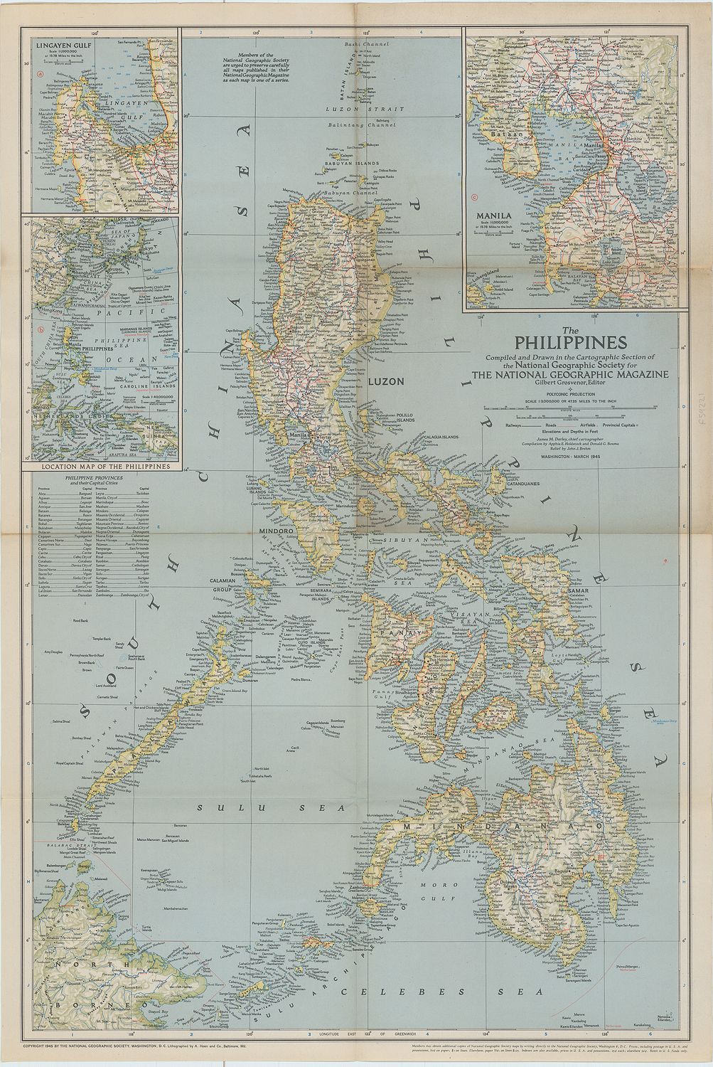 The Philippines Compiled and Drawn in the Cartographic Section of the National Geographic 