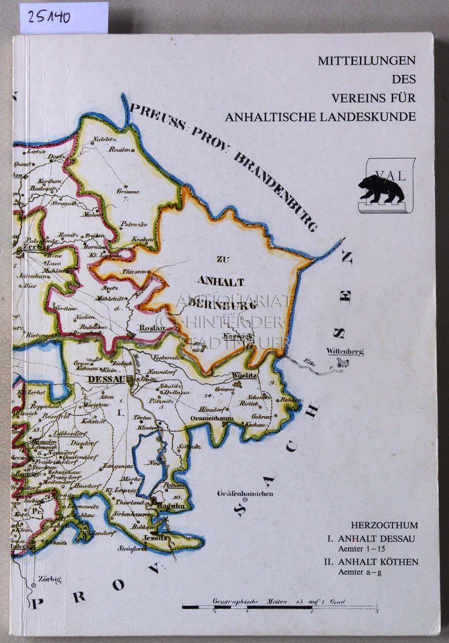 Mitteilungen des Vereins für anhaltische Landeskunde. 1. Jahrgang (1992)